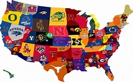 Map of college football fan domains in the US : sports