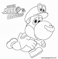Yoshi Super Mario Odyssey kleurplaat - Gratis kleurplaten om te printen
