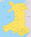 Mapa De Las Regiones De Gales Stock de ilustración - Ilustración de ...