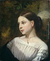 Thomas Couture - Portrait of a Girl - Canvas Painting For Sale