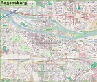 Large detailed map of Regensburg