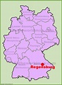 Regensburg location on the Germany map - Ontheworldmap.com