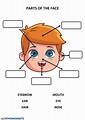 Parts Of The Face - Ficha interactiva | English activities for kids ...
