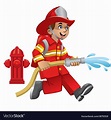 Cute cartoon firefighter Royalty Free Vector Image