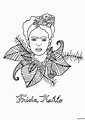 Rostro de Frida Kahlo - Frida Kahlo - Dibujos para colorear para niños