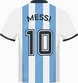 Camiseta Messi Argentina Con El Numero 10 PNG , Lionel Messi, Jersey ...