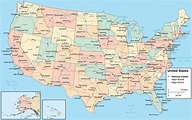 USA la mappa con le città - metropoli USA mappa (America del Nord ...