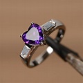 February Birthstone Ring Natural Amethyst Ring Sterling Silver - Etsy