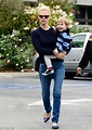 January Jones colour coordinates with son Xander as they load up on ...