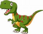 Dinosaurio Verde De Dibujos Animados Sobre Fondo Blanco Vector | Sexiz Pix