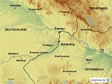 StepMap - Regionalkarte Passau - Landkarte für Deutschland