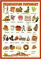 Thanksgiving: pictionary - English ESL Worksheets | Thanksgiving ...