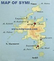 Symi, map of Symi island Greece