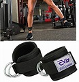 Buy EVO Fitness PAIR of Double D Ring Ankle Cuffs Weight Lifting Leg ...