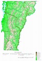 Laminated Map - Large detailed elevation map of Vermont state with ...
