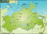 Karte von Mecklenburg-Vorpommern als Übersichtskarte - Lizenzfreies ...