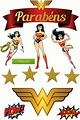 Topo de bolo Mulher Maravilha | Wonder woman cake, Wonder woman ...