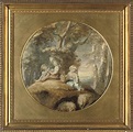 Lady Diana Beauclerk (1734-1808) , Three children, seated in a landscape, with a basket of wild ...