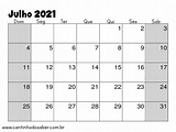 calendario de julho 2021 - Atividades para a Educação Infantil ...
