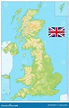 Mapa físico de Reino Unido ilustración del vector. Ilustración de reino ...