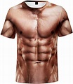 Mans 3D Short Sleeves Muscle T-Shirt Muscle Six Pack Abs Shirts for Man ...