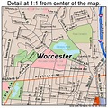 Worcester Massachusetts Street Map 2582000
