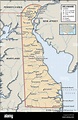 Politische Karte von Delaware Stockfotografie - Alamy