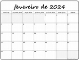 fevereiro de 2024 calendario grátis em português | Calendario fevereiro