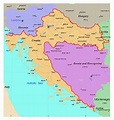 Detailed political map of Croatia with roads and major cities | Croatia ...