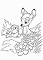 Dibujos de Bambi y Tambor En Arbusto para Colorear, Pintar e Imprimir ...