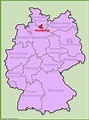 Hamburg location on the Germany map - Ontheworldmap.com