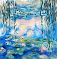 Claude Monet - Seerosen & Weiden g96184 80x80cm Ölbild handgemalt ...