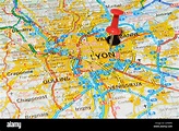 Lione (Francia) sulla mappa Foto stock - Alamy