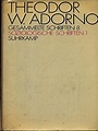 Soziologische Schriften. Vol.1 by Adorno, Theodor W.: Buone (1972 ...