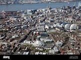 Luftaufnahme der Stadt Liverpool in Merseyside im Vereinigten ...