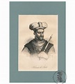 Casimir II the Just, Prince of Poland, portrait, steel engraving 19th ...