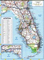 Florida map with cities and towns, rivers and lakes, parks and recreation