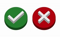 symbole oui ou non icône, vert, 3d, rouge sur fond blanc illustration ...