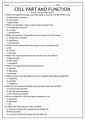 Cell Organelles Chart Worksheets Cell Organelles Organelles Cells ...