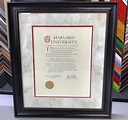 Harvard University diploma custom framed with textured matting, UV ...