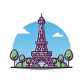 ilustración de la torre eiffel vector dibujos animados francia famoso ...