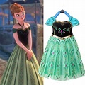 Vestido Fantasia Infantil Princesa Anna Frozen Luxo (verde e preto) (S ...