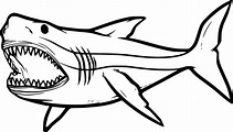 Dibujo Tiburon para colorear, imprimir e dibujar – Dibujos-Colorear.Com