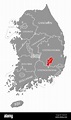 Daegu resaltada en rojo en el mapa de Corea del Sur Fotografía de stock ...