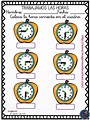 fichas horas relojes analogico – (10) – Imagenes Educativas