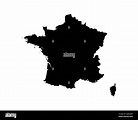 Mapa de Francia. Mapa del país francés. Française Nation Blanco y Negro ...