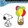 Snoopy and Woodstock Cake Topper, Hot Air Balloon, Peanuts Comic Strip ...