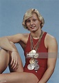 'Kornelia Ender, East German athlete (swimming), in a red swimsuit with ...