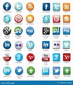 Social Media Network Icons with Names Collection Set with Names Text in ...
