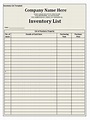 Inventory List Template | Free Word Templates